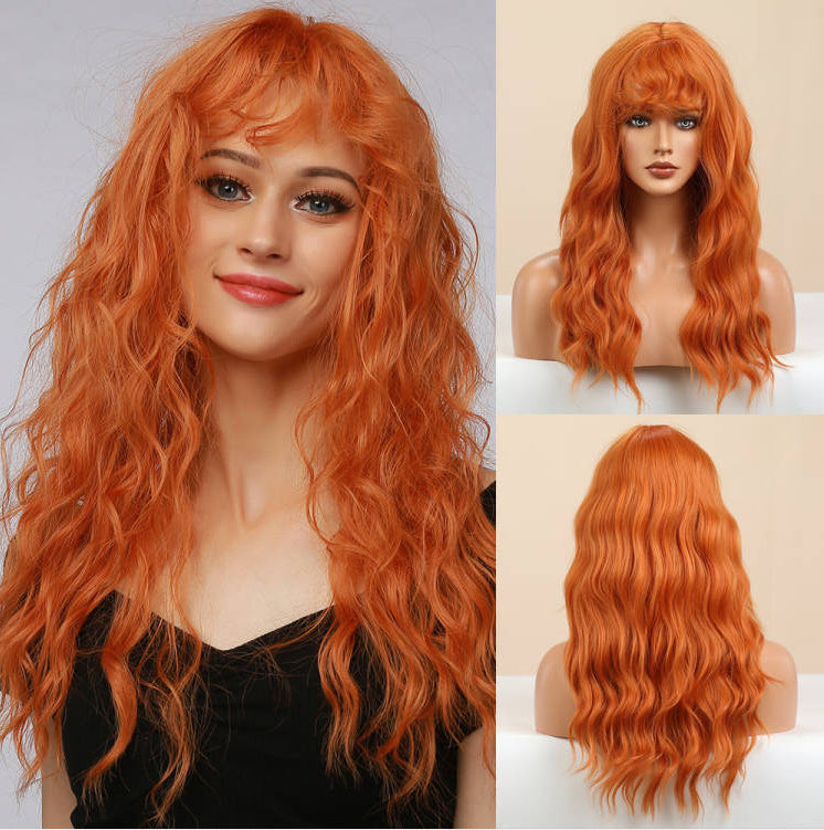 Women's Halloween Wig Orange Small Volume Synthetic Headgear