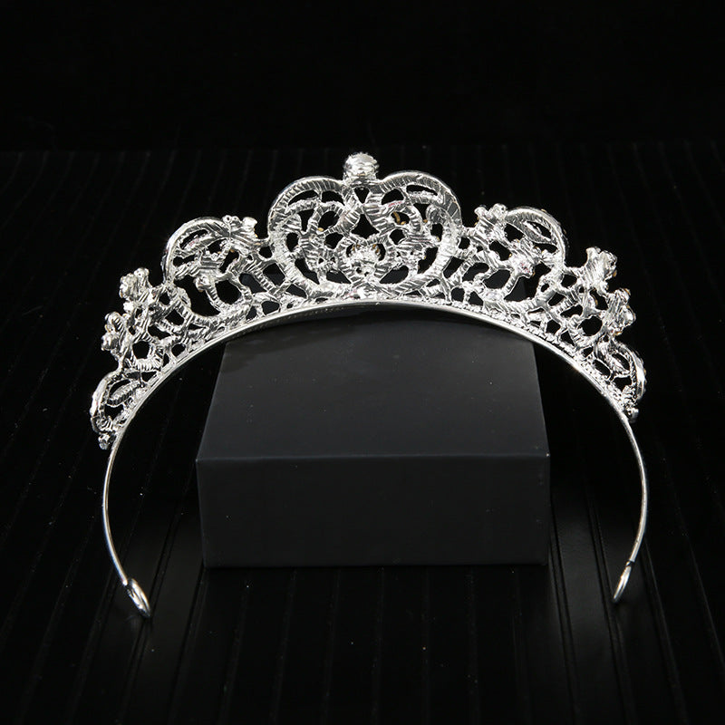 Bridal Crown Rhinestone Headpiece - White Diamond
