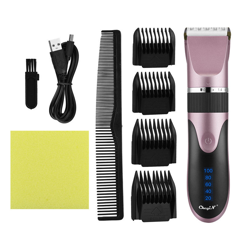 Electric Hair Clipper with Digital Display & USB Charging