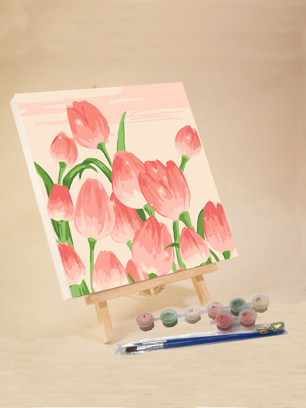 DIY Digital Oil Painting Sunset Tulips 30cm Wall Art Pack