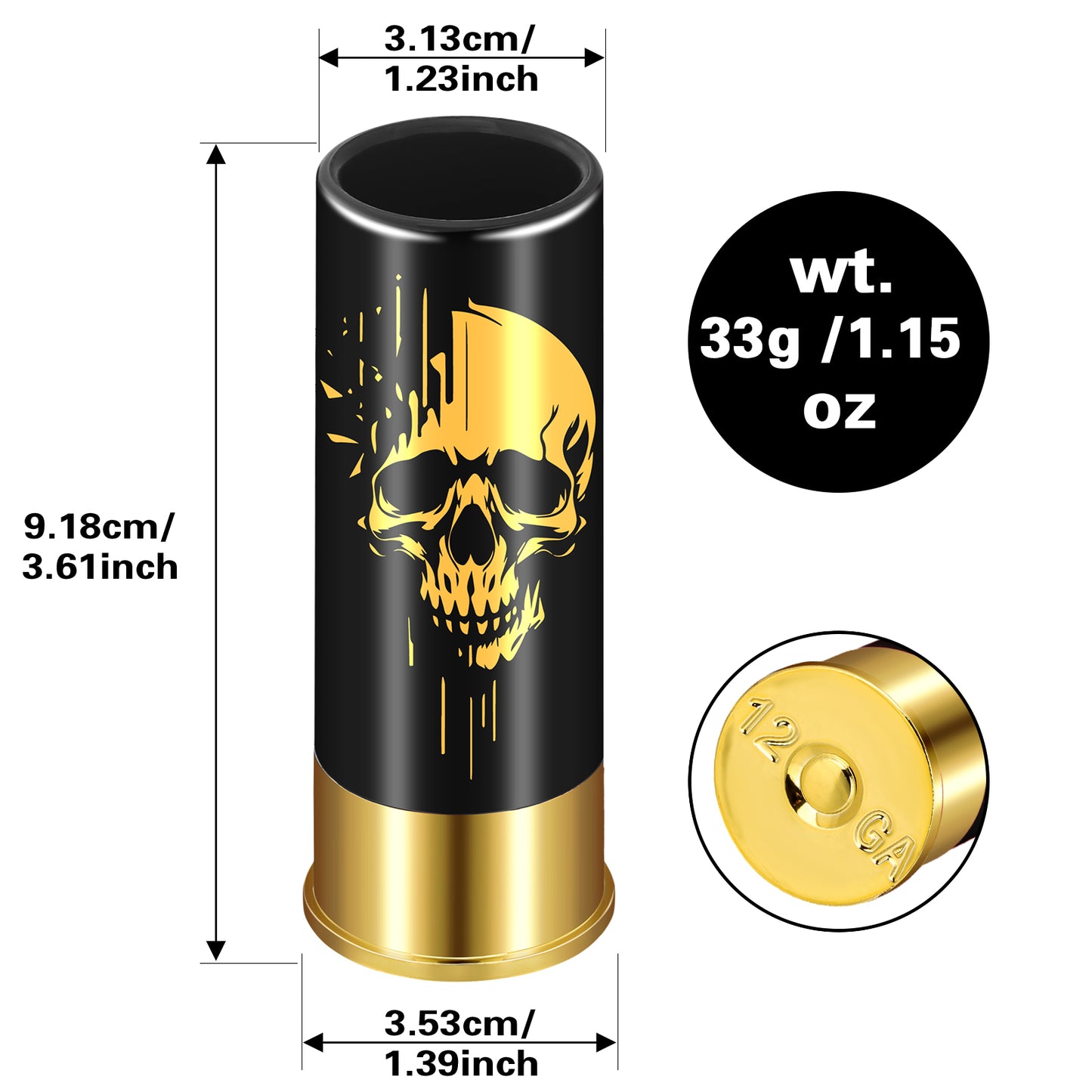 Skull Shot Glasses Set - 4pcs Reusable Plastic Cups for Cocktails