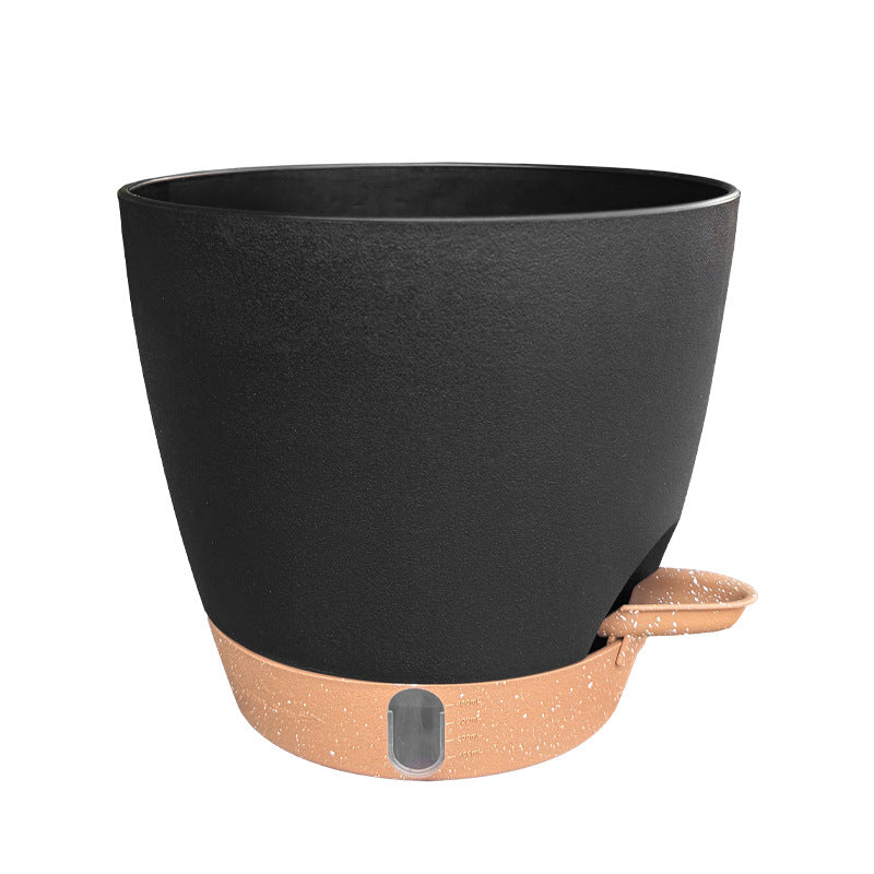 Self Watering Plastic Flower Pot with Watering Spout and Cotton Wick - Garden & Home Decor