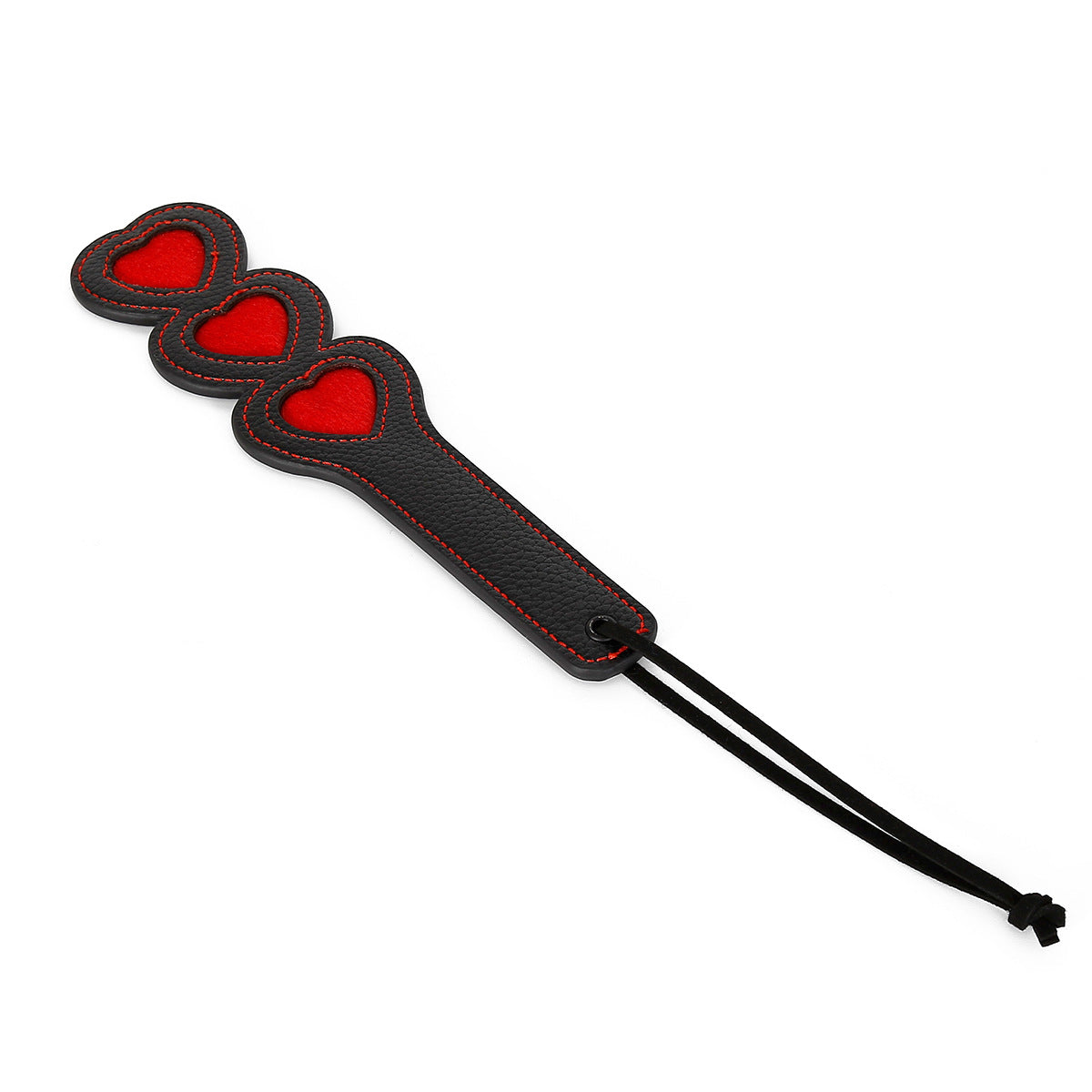Heart-Shaped Double-Sided Leather Hand Clapping Toy - Black