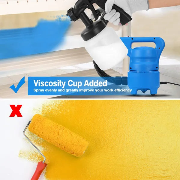 800ML Electric Paint Sprayer with Adjustable Nozzle - Blue