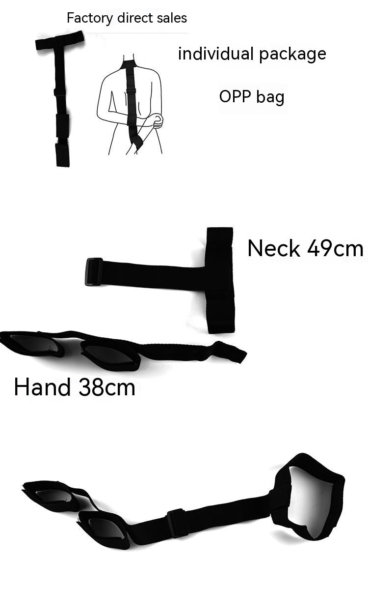 Black Nylon Collar with Reverse Handcuffs for Adult Wellness