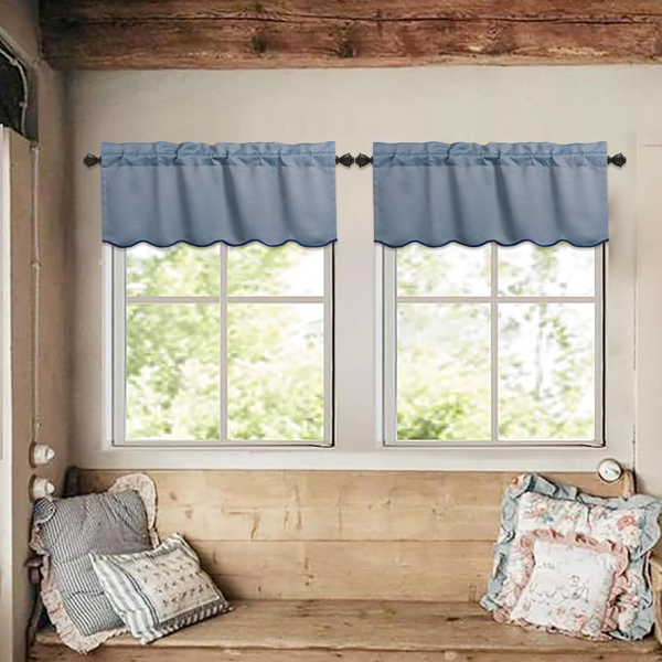 Blackout Window Valances - 2 Panels 52"x18" - Elegant Design