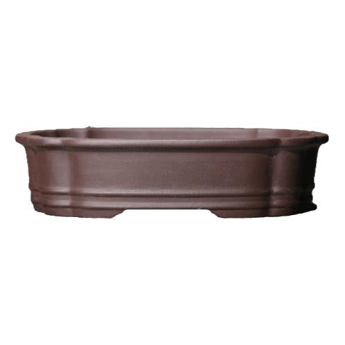 Rectangular Ceramic Flower Pot for Bonsai and Desktop Plants - Purple Sand Finish