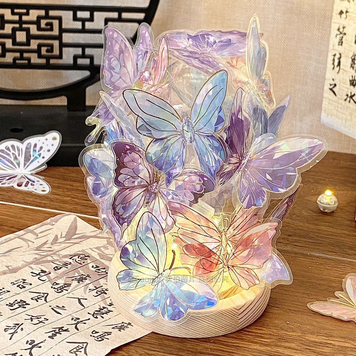 DIY Butterfly Night Light Kit - Glowing Atmosphere Lamp for Home & Kids
