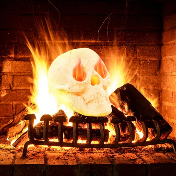 Realistic Human Skull Fire Pit Decoration - Halloween Decor