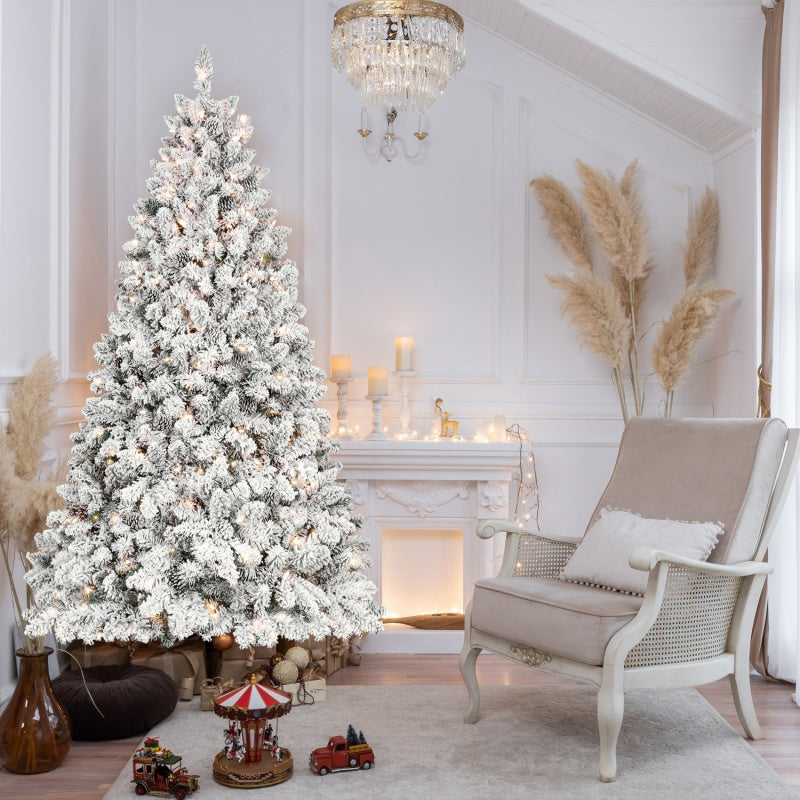 PVC Christmas Tree with Warm Lights and Pine Cones - Multiple Heights