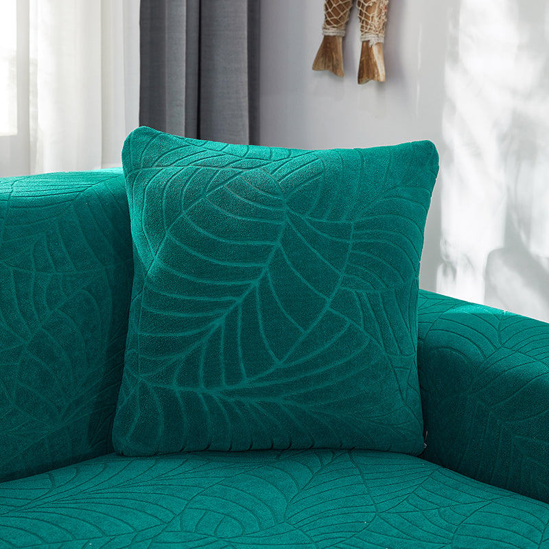 Nordic Style Jacquard Leaf Pattern Pillow Cases Set 45x45cm for Home & Bedroom