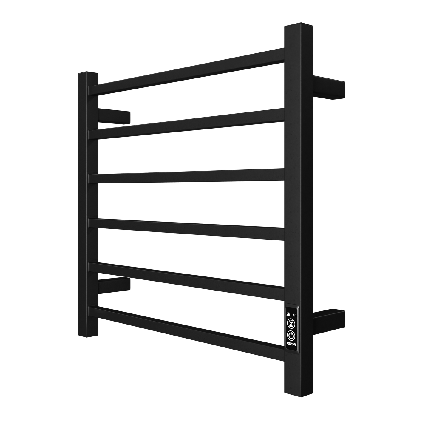 Electric Heated Towel Rack - 6 Bar Wall Mount Towel Warmer - Black