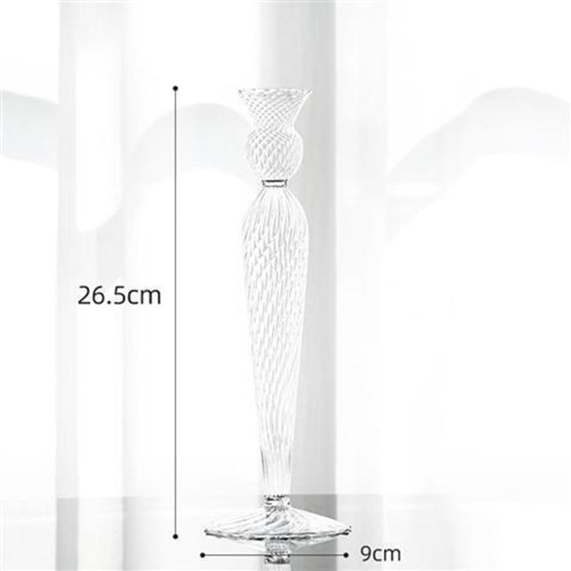 Glass Candle Holder Vase for Home Decor - Elegant Table Centerpiece