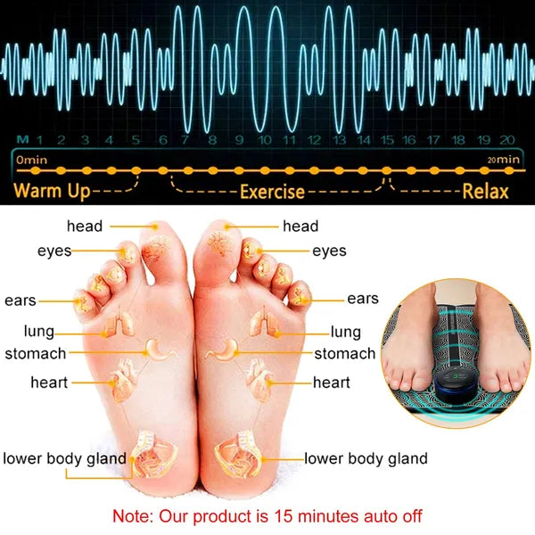 Rechargeable EMS Foot Massage Pad Electric Muscle Stimulator