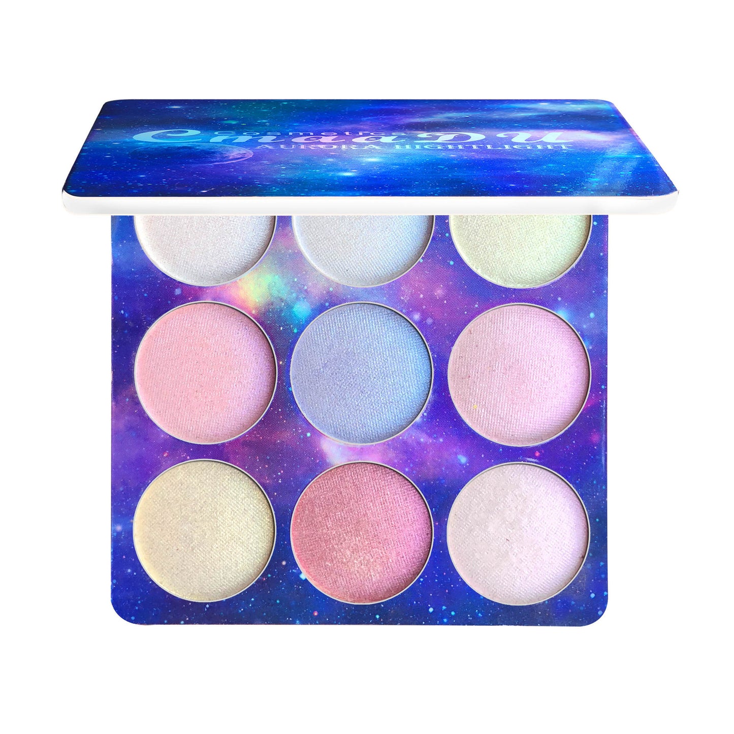 High Gloss 9-Color Eye Shadow Disc Set with Polarized Repair Powder