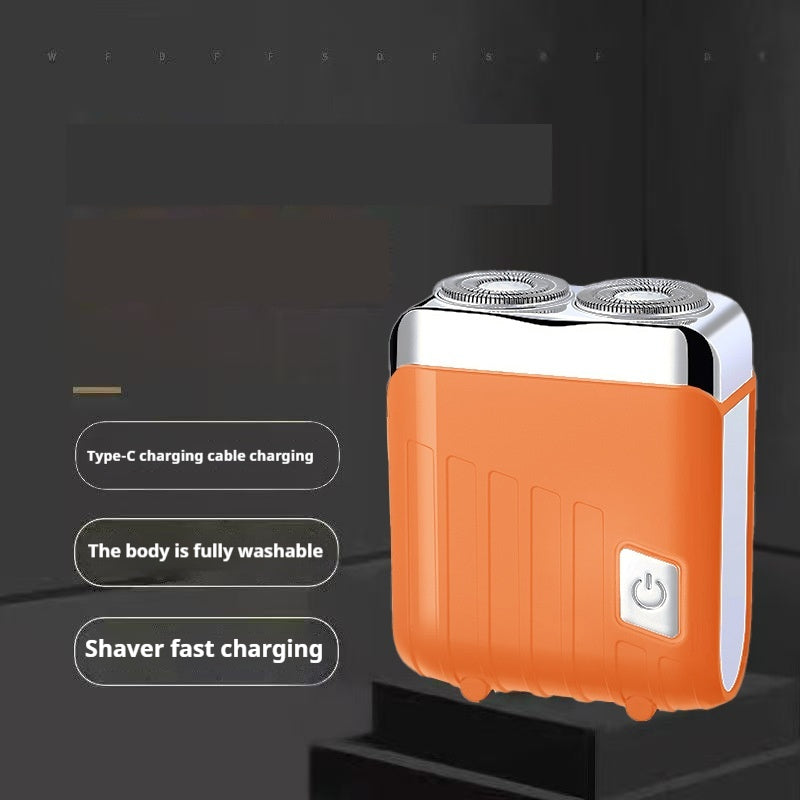 Portable Rechargeable Mens Shaver - Dual Blade Washable