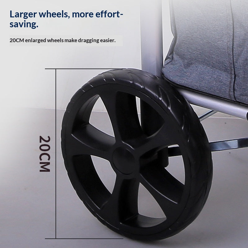 Portable Aluminum Alloy Folding Shopping Cart with Max 35kg Load
