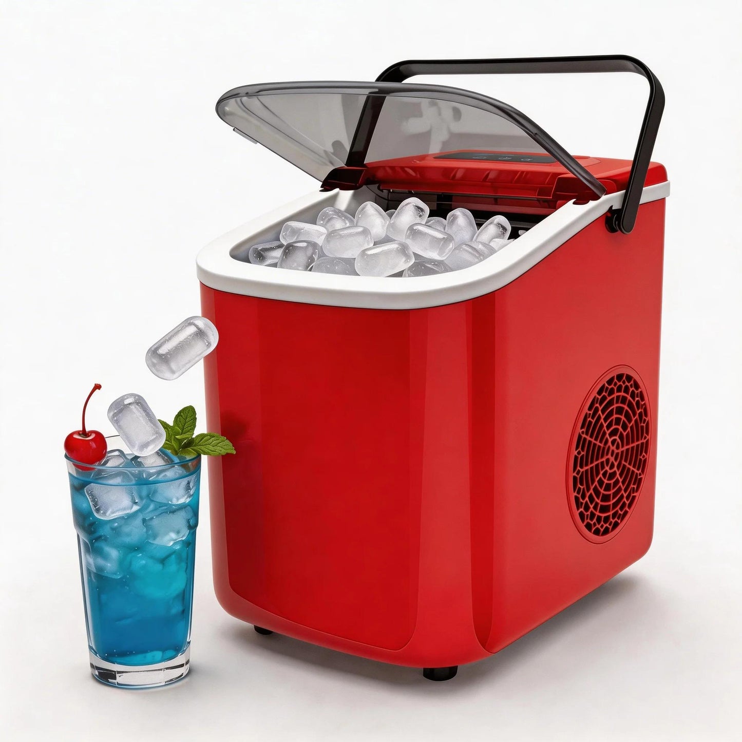 Portable Countertop Ice Maker Compact, Self-Cleaning, With Handle