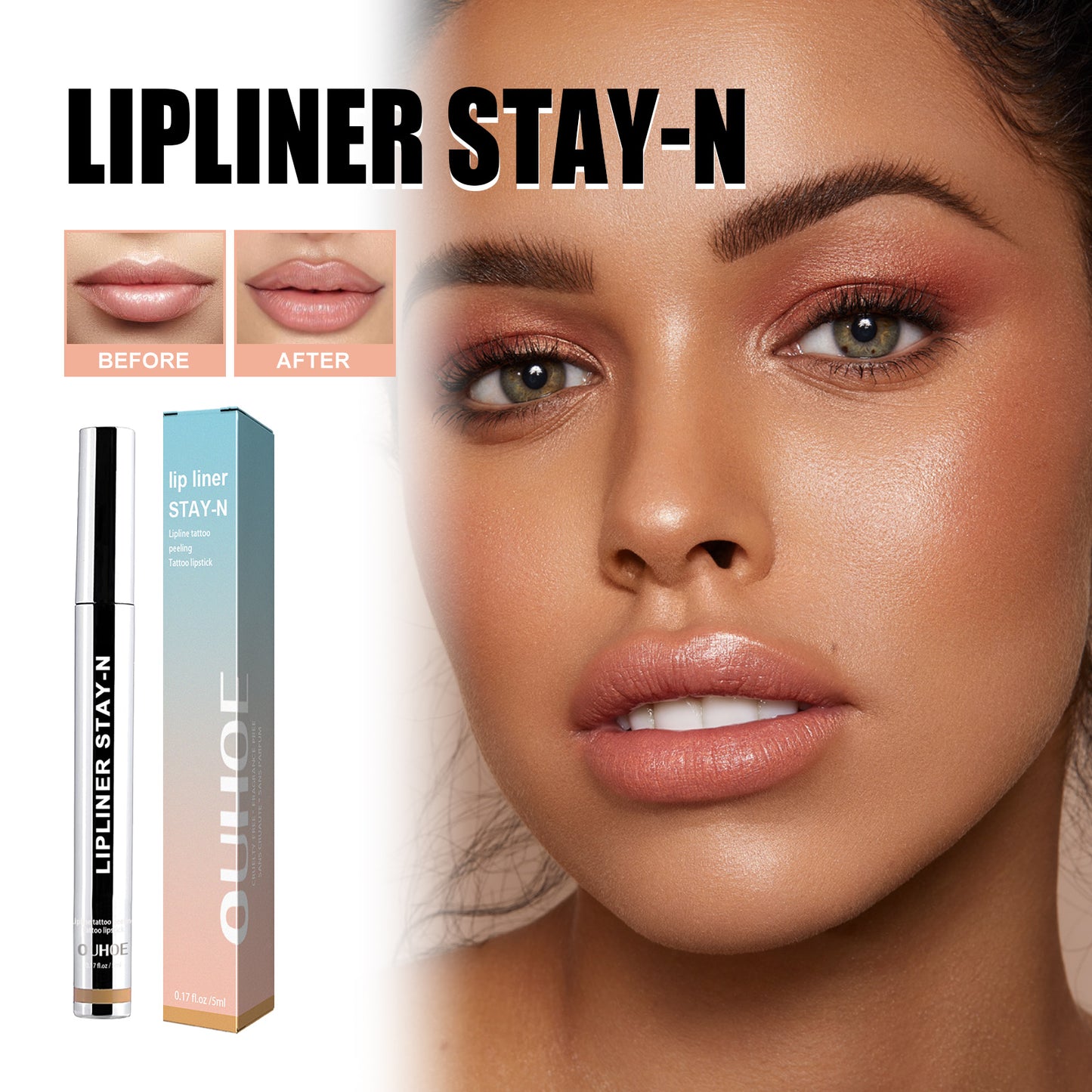 Peel-Off Lip Liner Light Brown - 5ml Lip Makeup Pencil