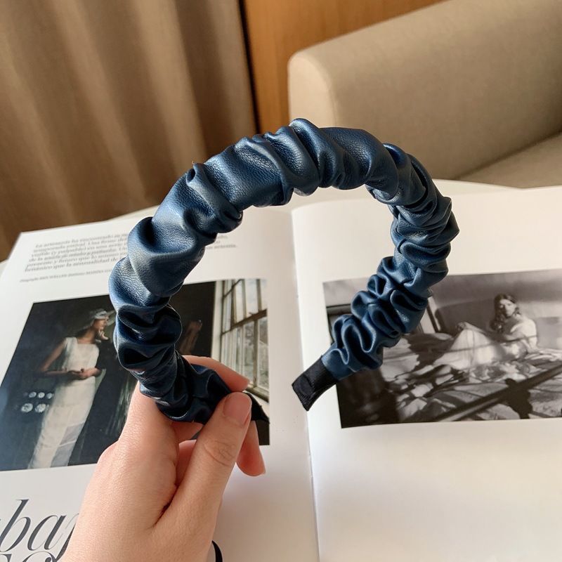 PU Leather Fold Hairpin Vintage Style Hair Band