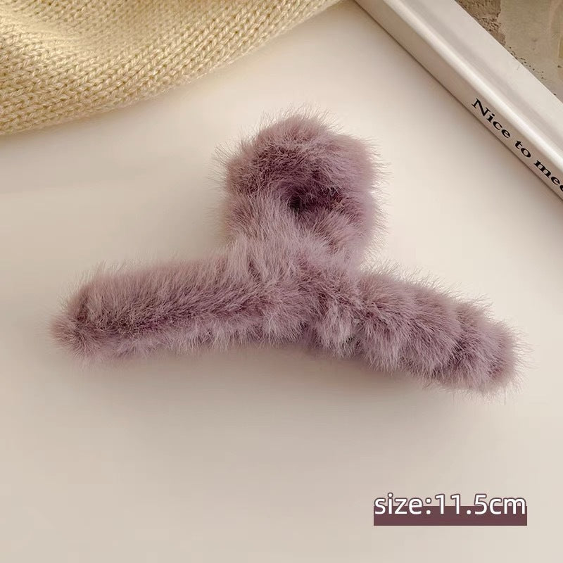 Large Plush Hair Clip with Elegant Design for Hair Accessories