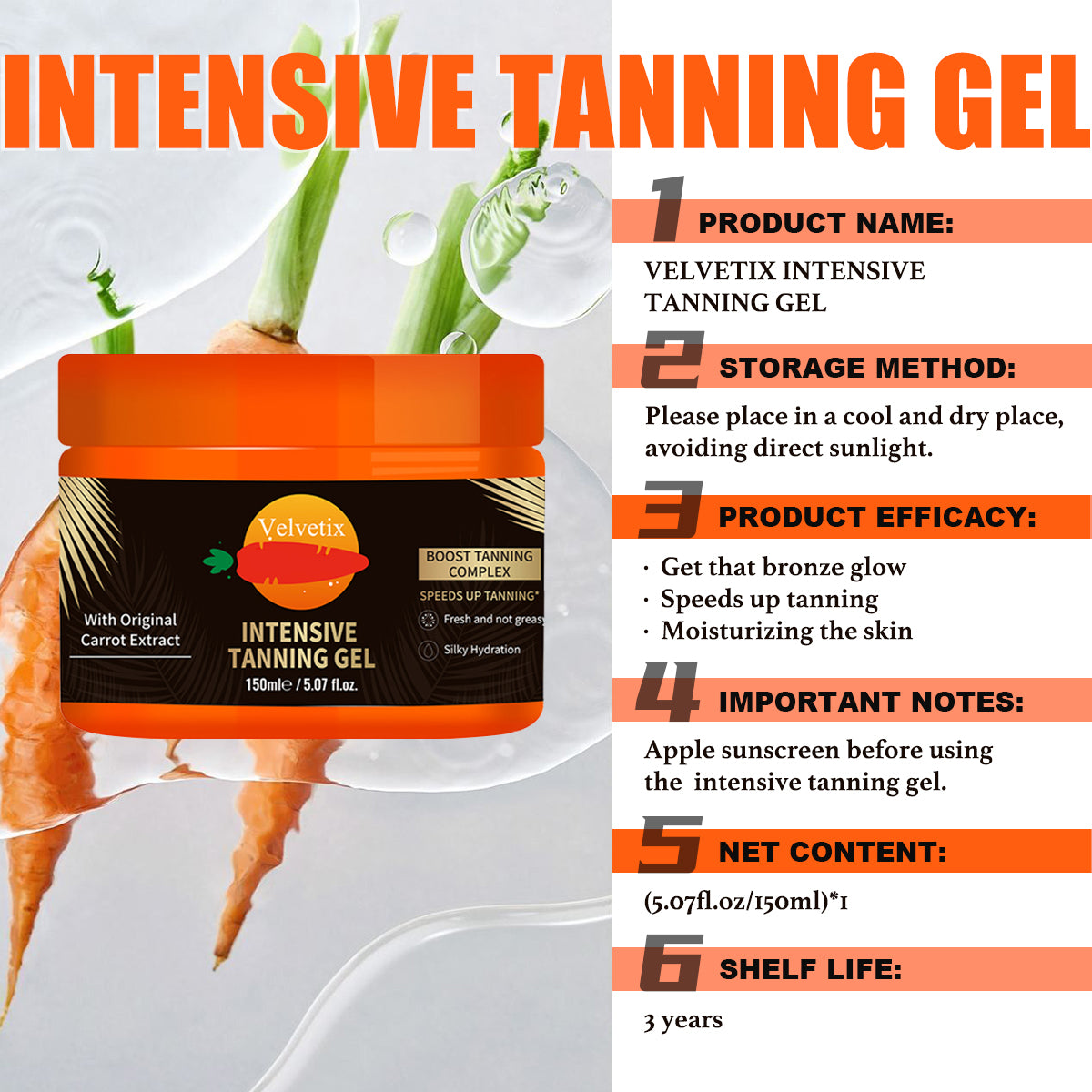 Natural Tanning Gel 150ml - Outdoor Tan Accelerator with Coconut & Sunflower