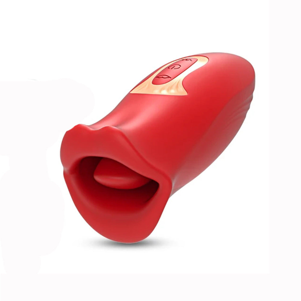 Three-in-One Female Mouth Toy - Red, Adult Wellness, Manual Control