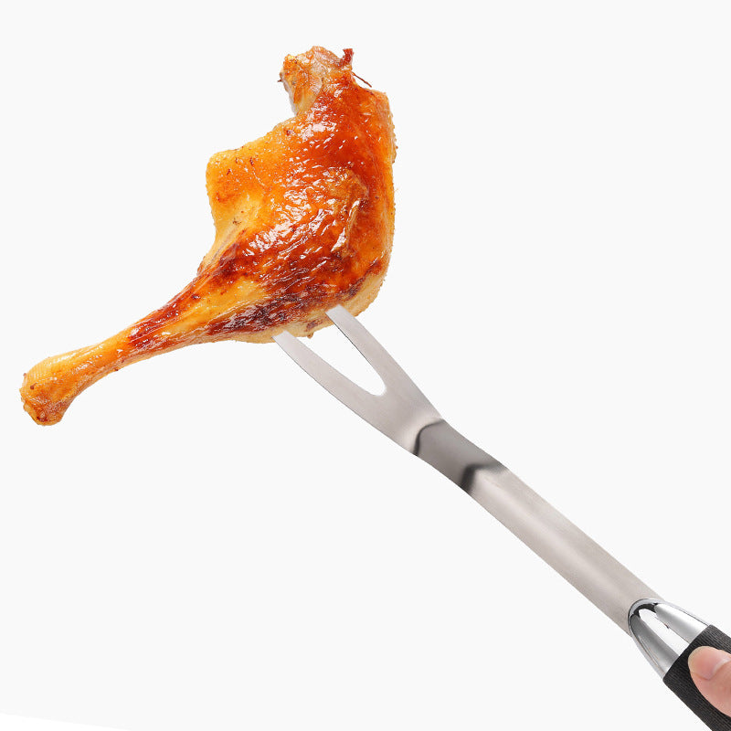 Barbecue Grill Tools Set - Stainless Steel Fork Shovel Clamp 3-Piece