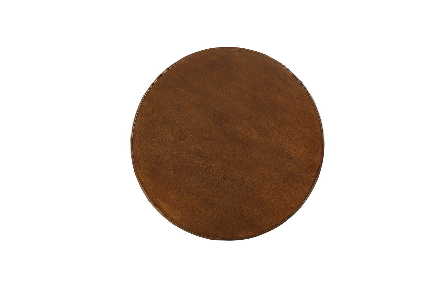 Walnut Finish Round Accent Table with Pedestal Base