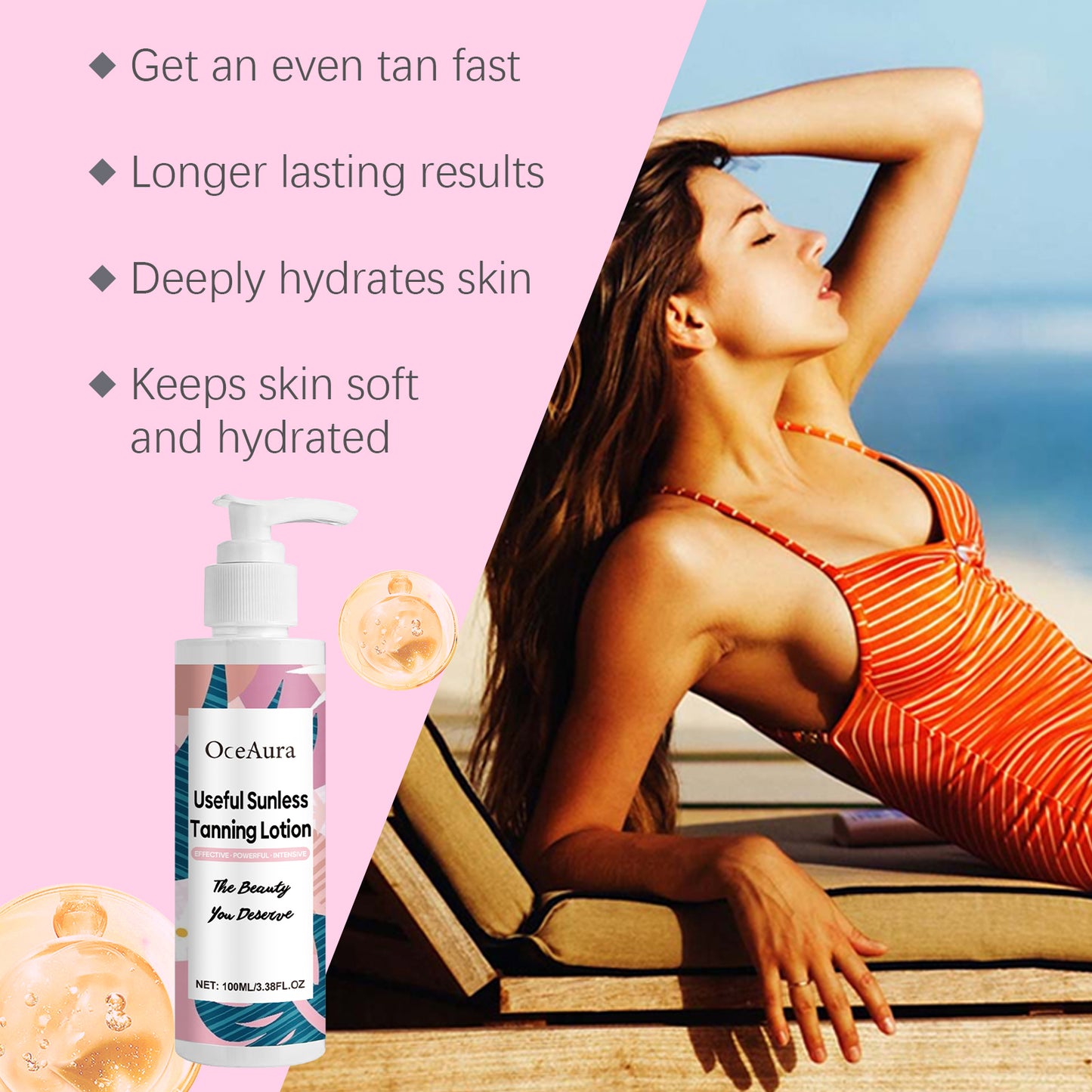Moisturizing Tanning Lotion with Coconut Oil & Vitamin E - 100ml