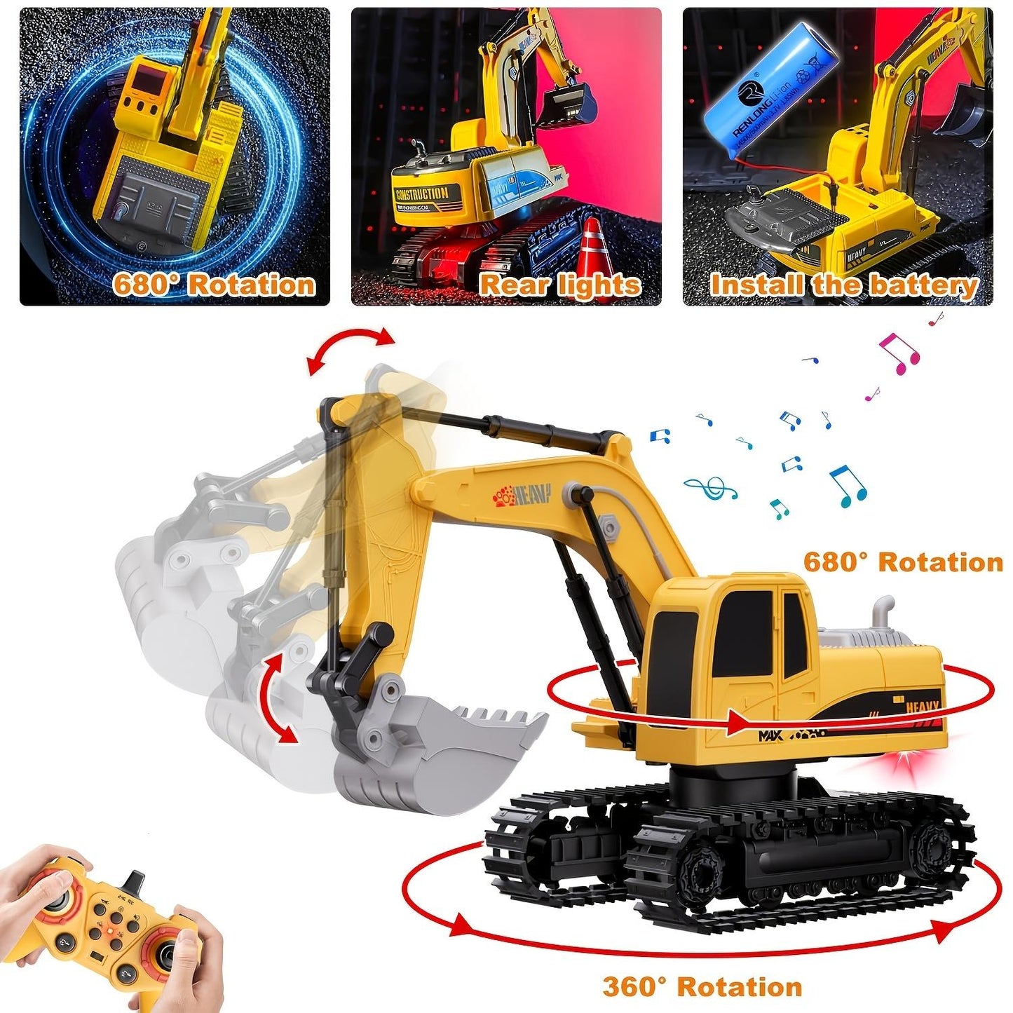 Remote Control Construction Vehicle Set for Kids - Educational Excavator & Dump Truck