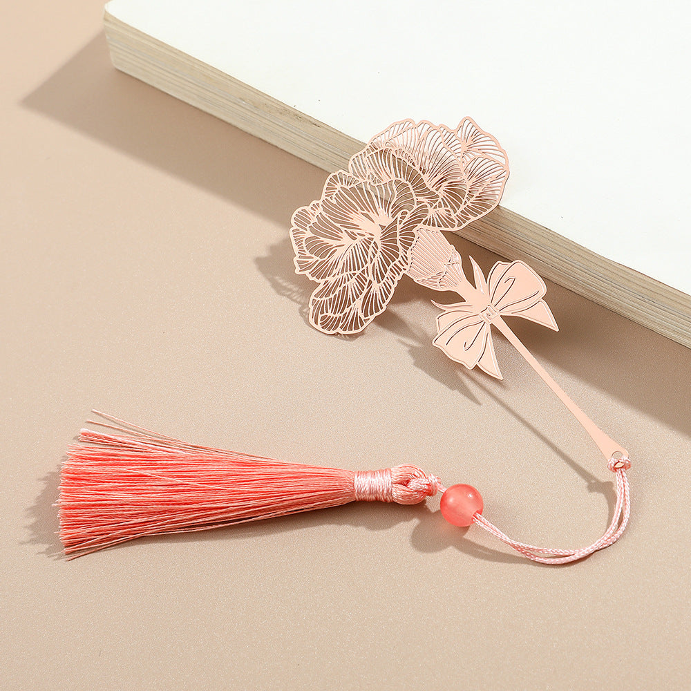 Metal Leaf Vein Bookmark - Classical Art Style, Four Seasons Plant Design