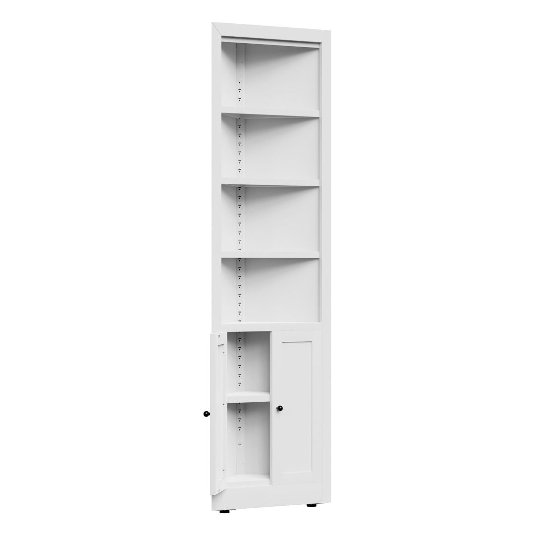 71in Tall Corner Storage Cabinet With 2 Doors, 5-Tier Metal