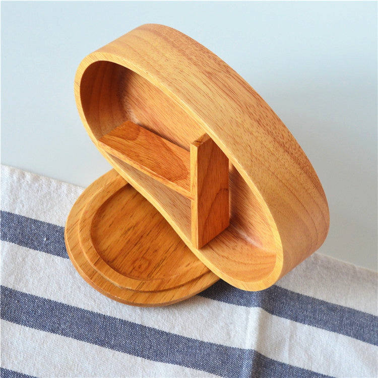 Japanese-Style Wooden Bento Lunch Box - Portable Minimalist Design