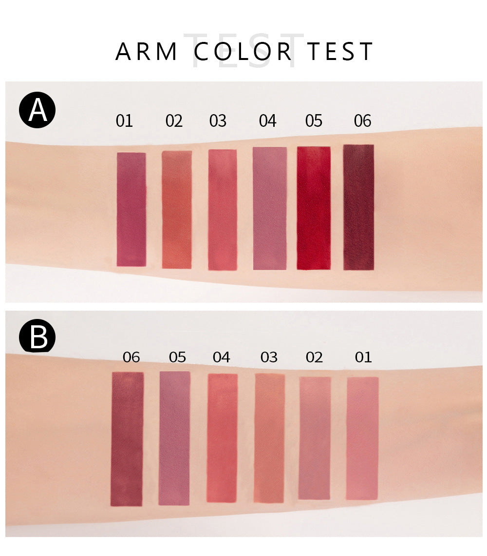 6-Piece Matte Liquid Lipstick Set - Long-Lasting Waterproof Velvet Lip Gloss