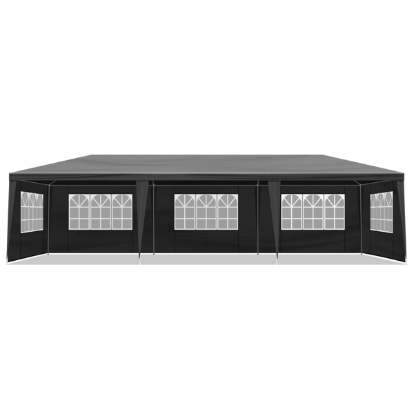 10x30ft Waterproof Outdoor Party Tent with Removable Sidewalls for Events Black