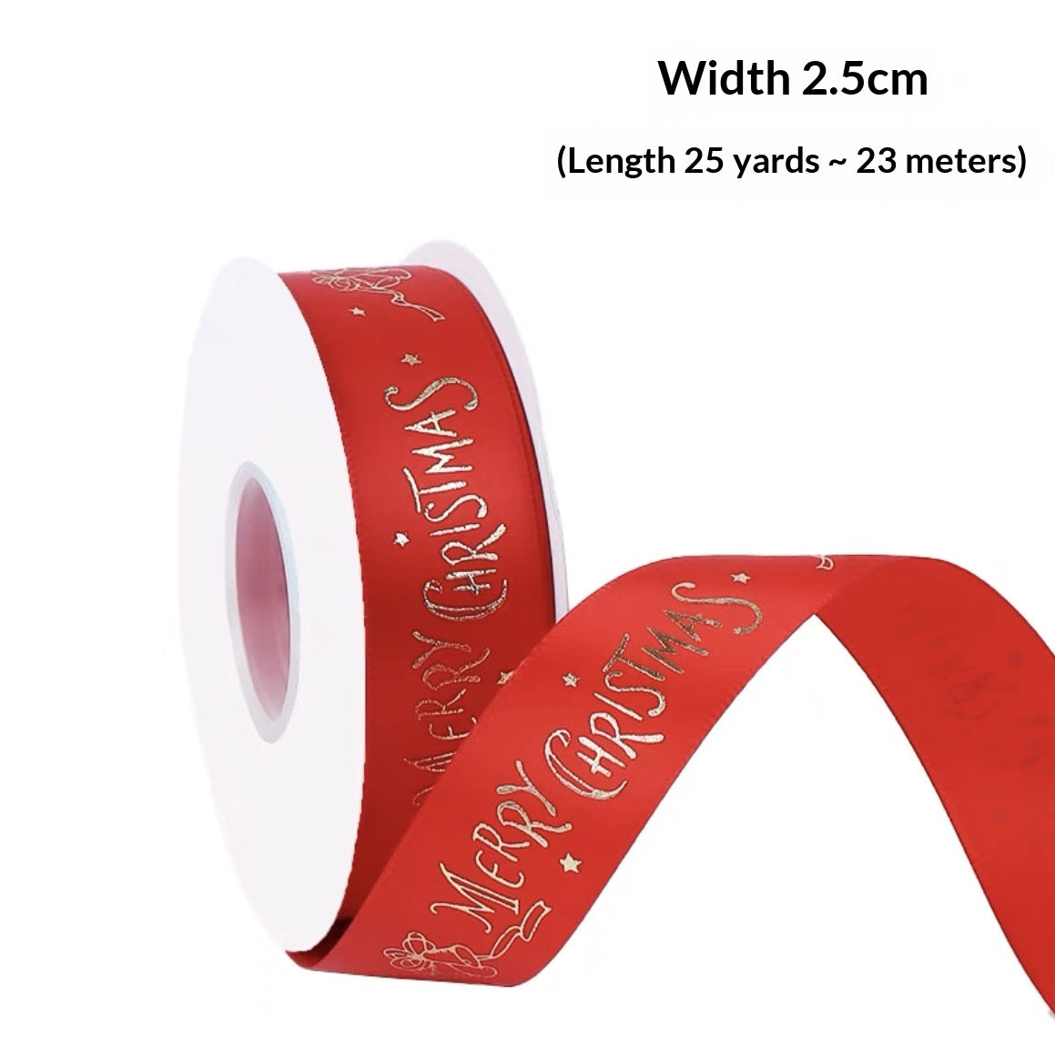 Christmas Ribbon for Gift Wrapping and Cake Decoration - 25 Yards