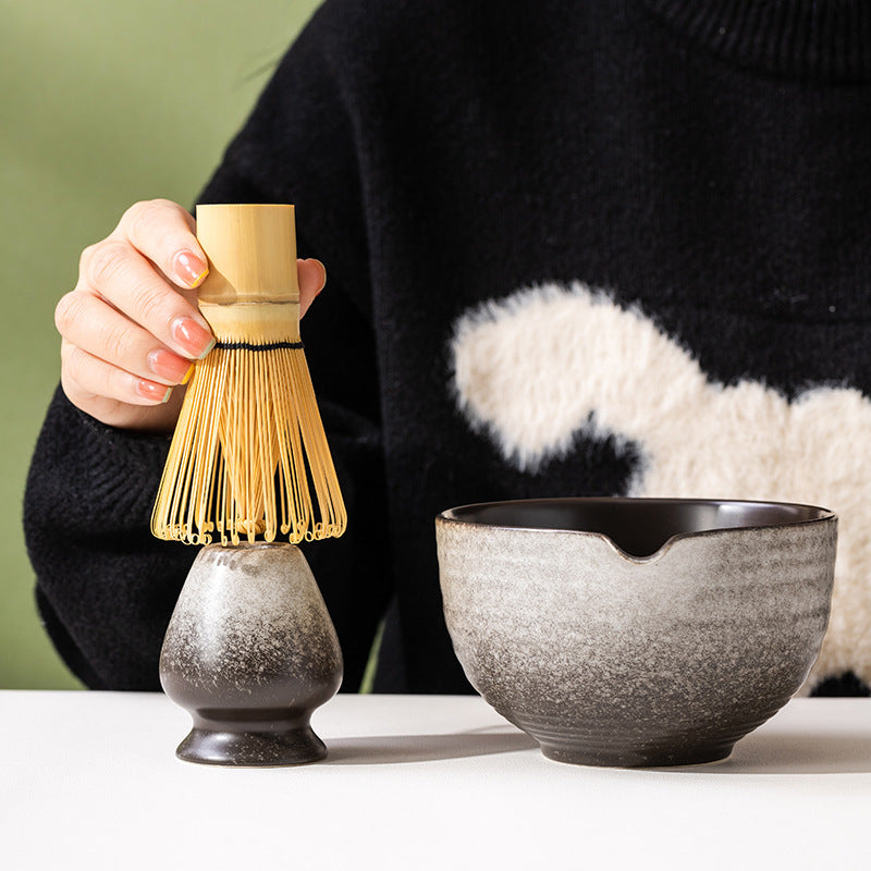 Japanese-Style Ceramic Matcha Bowl Set for Tea Preparation - Multiple Colors