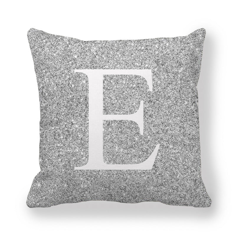 Gray Shading Encrypted English Letters Pillow Cover 45x45cm Fabric Home Decor