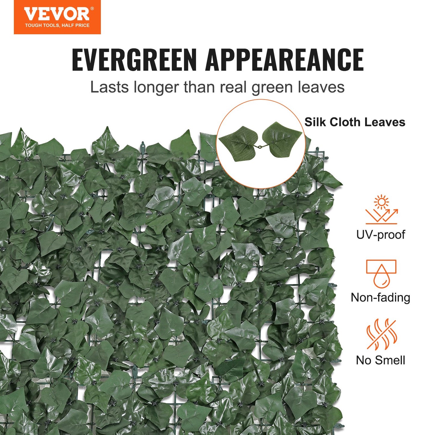 Artificial Ivy Privacy Fence Screen 39x98 Inches Green Garden Wall Faux Hedge