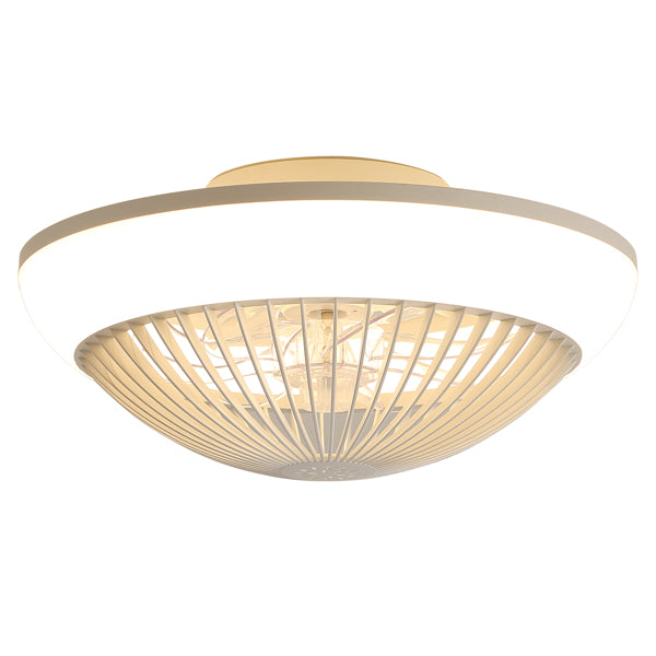 15 Inch RGB Dimmable Ceiling Fan with Light - Remote Control, Quiet Bladeless Design