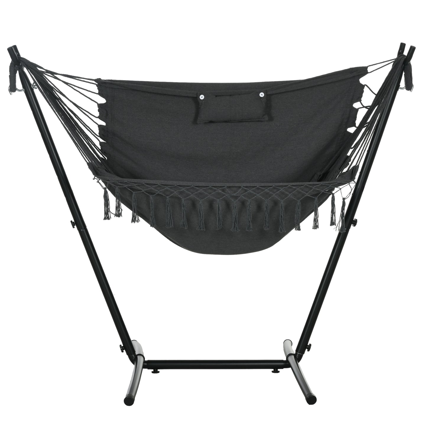 U-Shape Hammock Chair with Headrest - Dark Gray