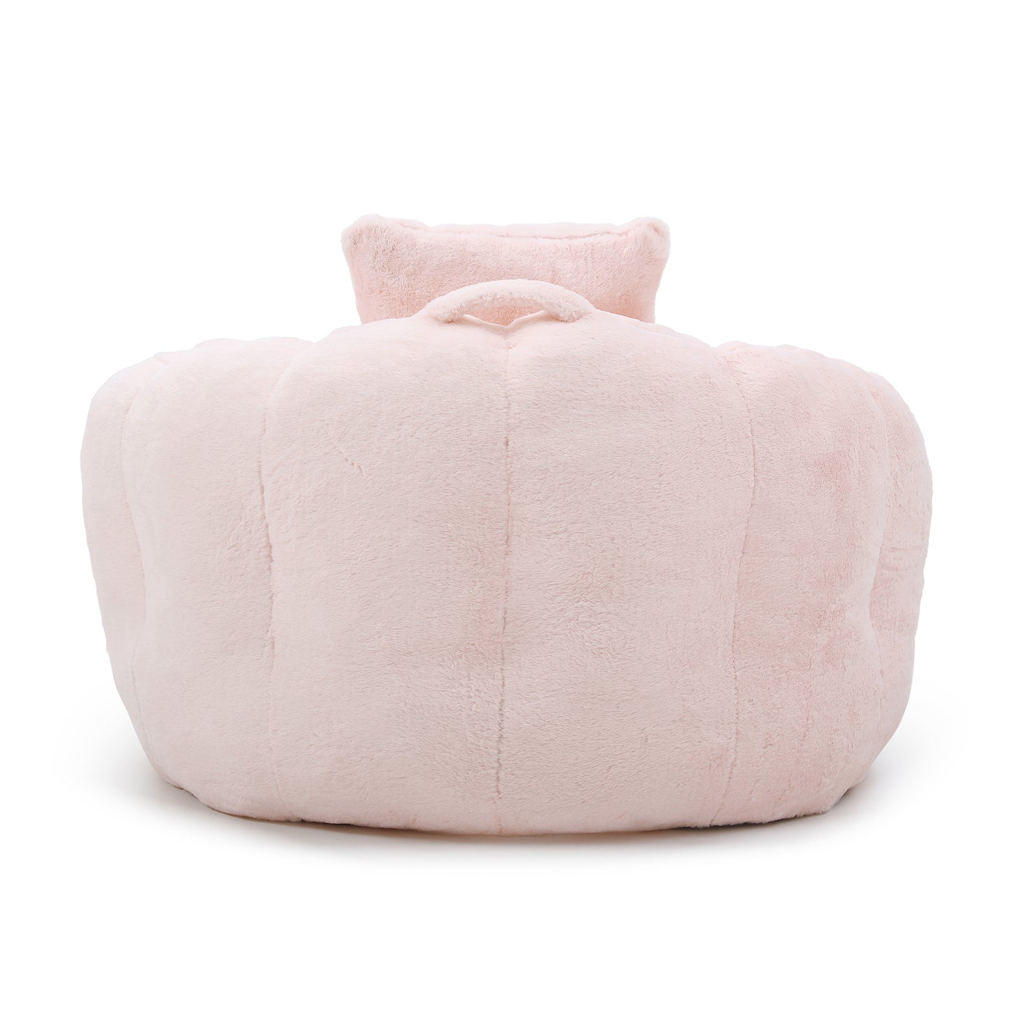 Oversized Faux Fur Bean Bag Chair with Footstool - Pink