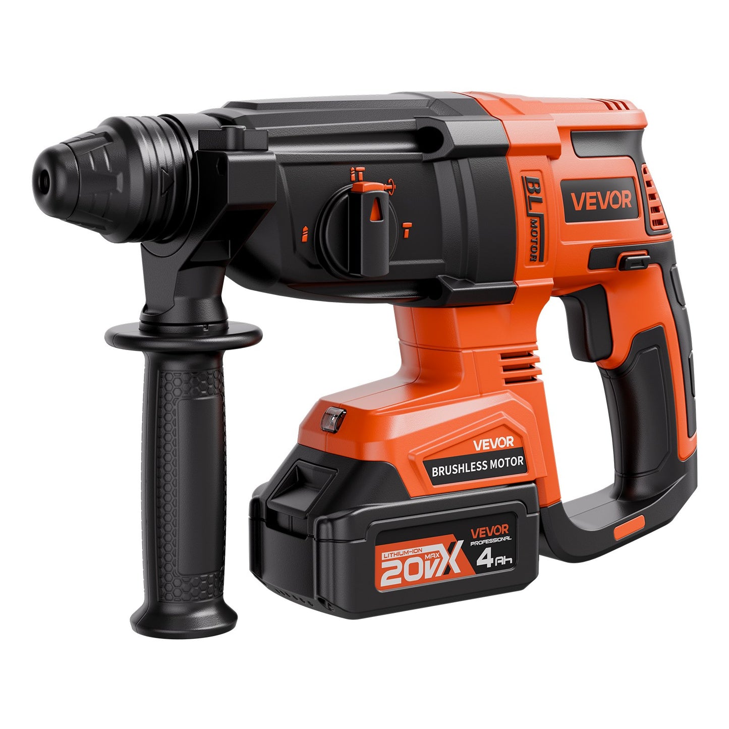 20V Cordless Rotary Hammer Drill Kit with 4 Functions and Brushless Motor