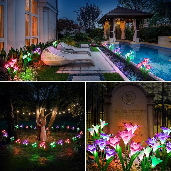 Solar Garden Lights - 4 Pack Color Changing Jellyfish Lights