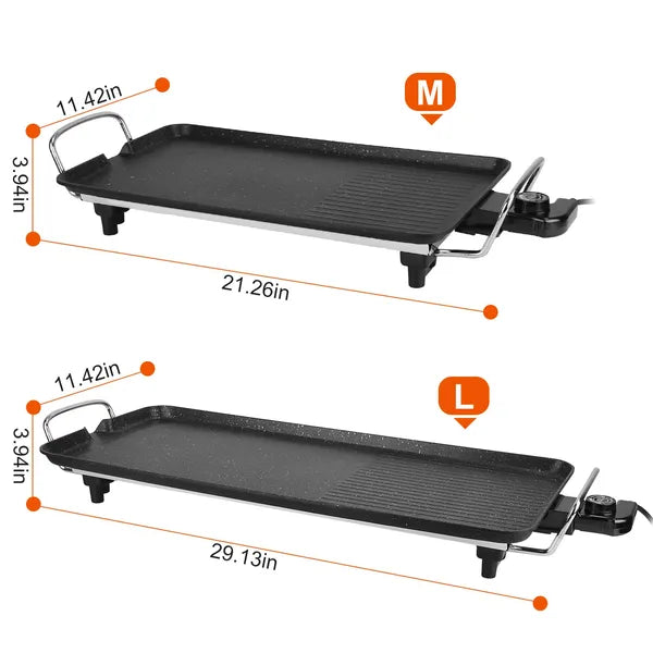 Electric BBQ Grill Hot Plate Non-Stick Tabletop Cooking Griddle for Indoor Outdoor Camping