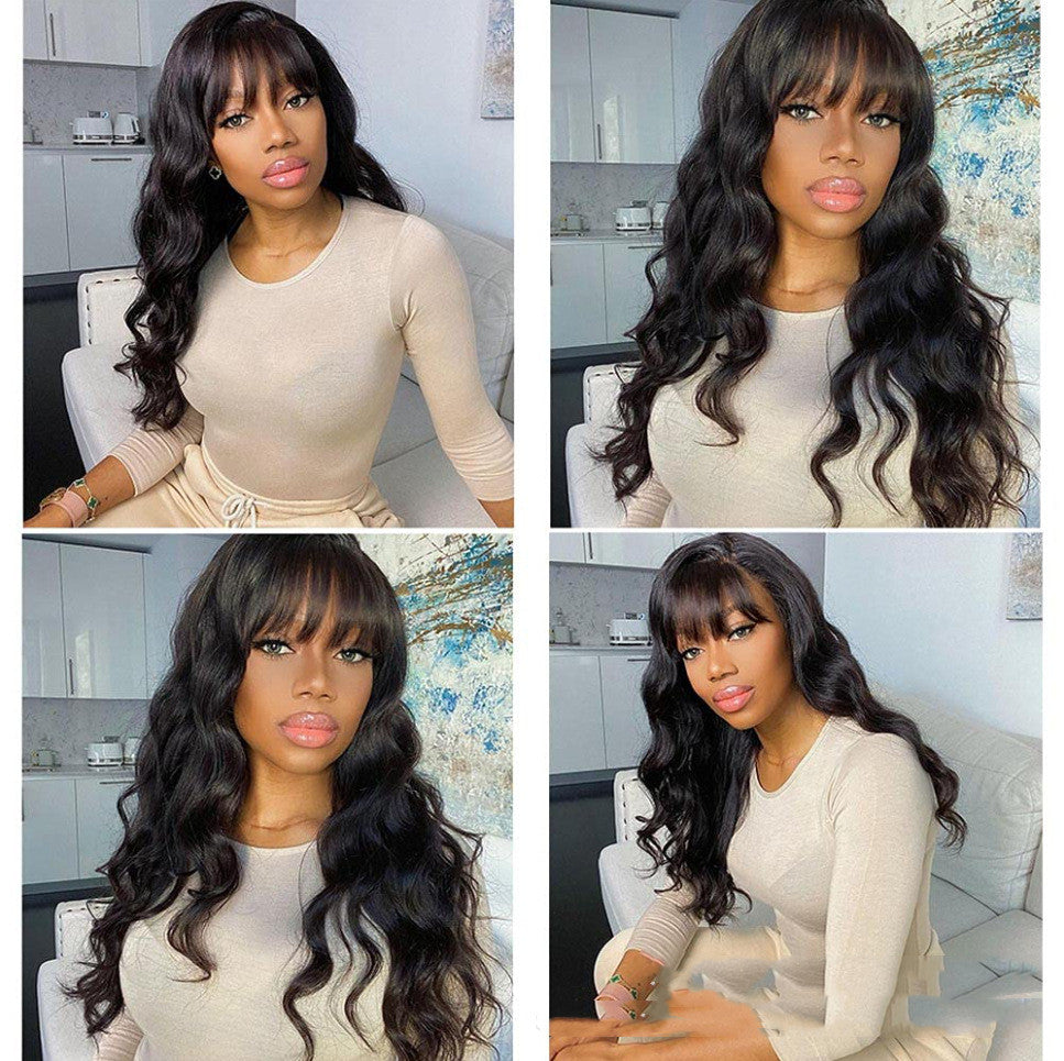 Full Machine Made Body Wave Wigs for Women - Synthetic Hair, Non-Lace