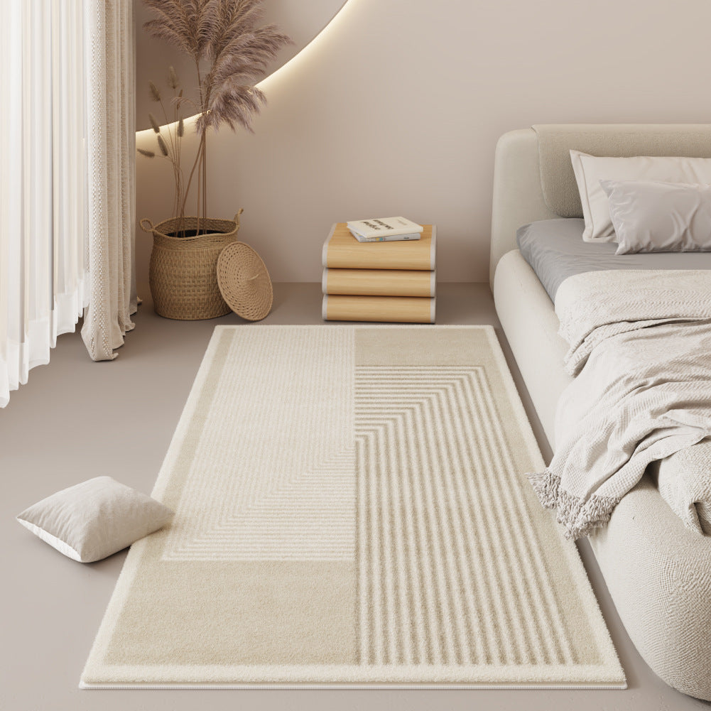 Modern Bedroom Carpet with Geometric and Striped Patterns - Multiple Sizes & Styles