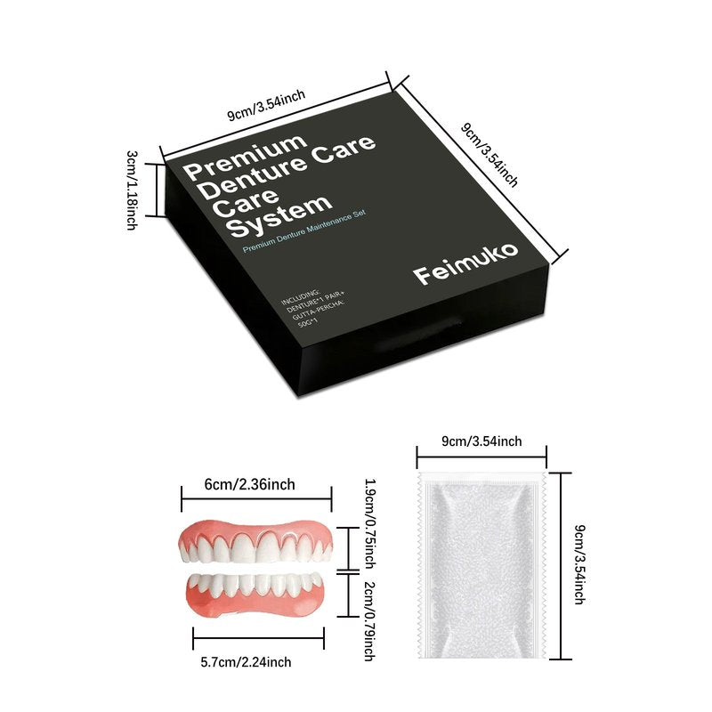 Dental Prosthesis Set - Resin Teeth Cap with Adhesive