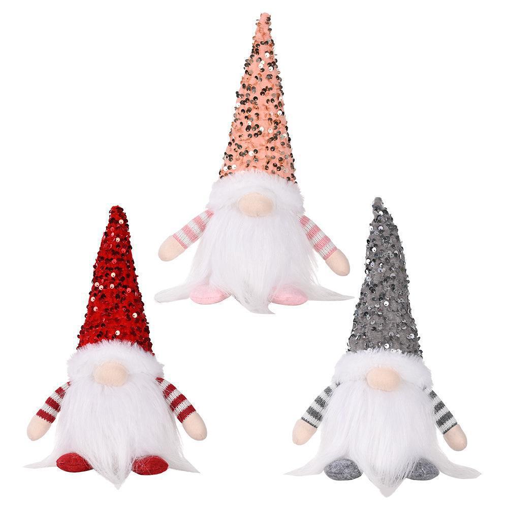 Christmas Decoration Sequins with Lights - Rudolph Doll Ornaments Set